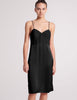 black silk slip on woman