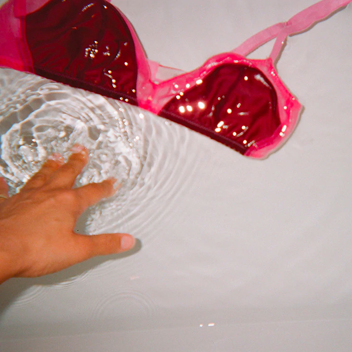 bra floating in water