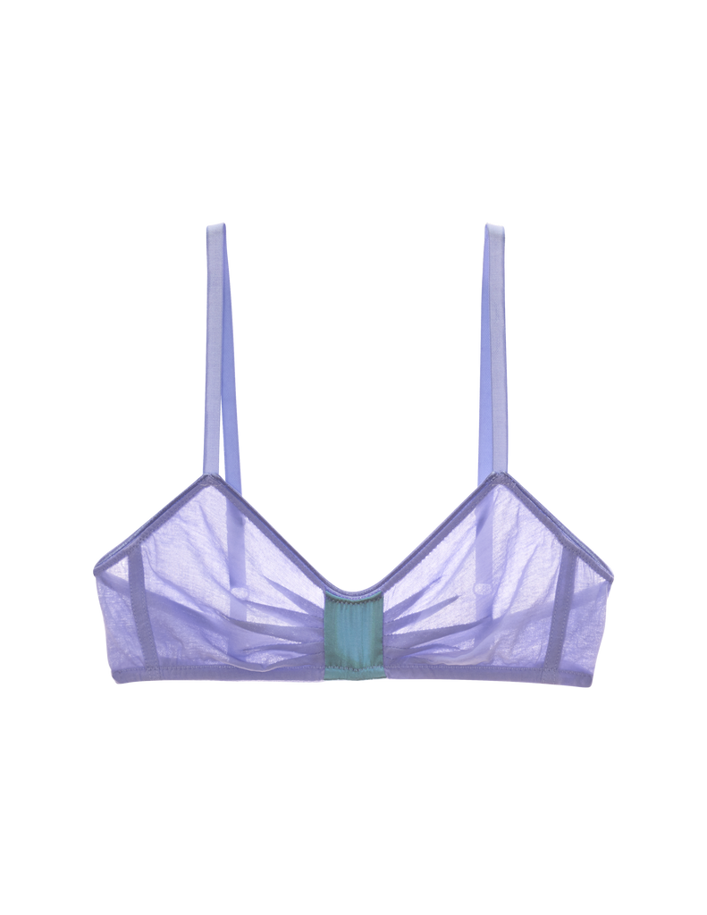 Flat image of purple cotton bra 