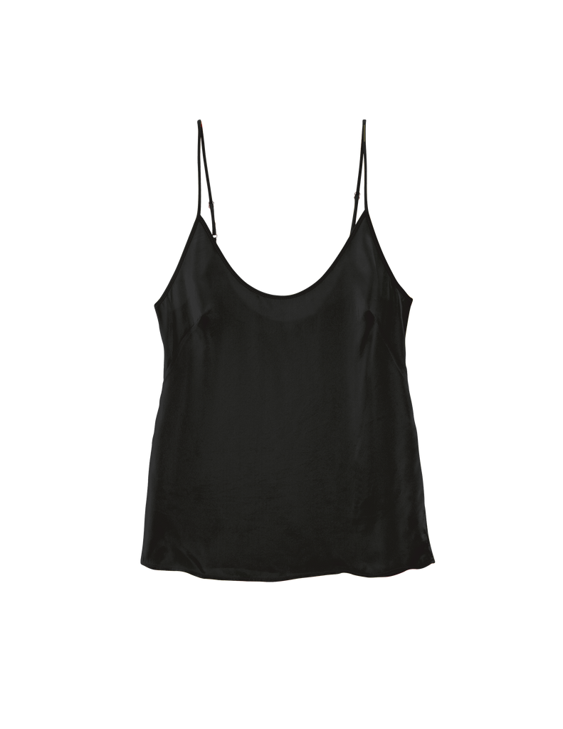 Flat image of silk black cami