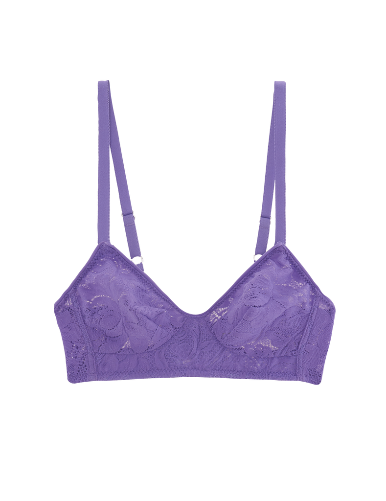 flat of purple lace bra