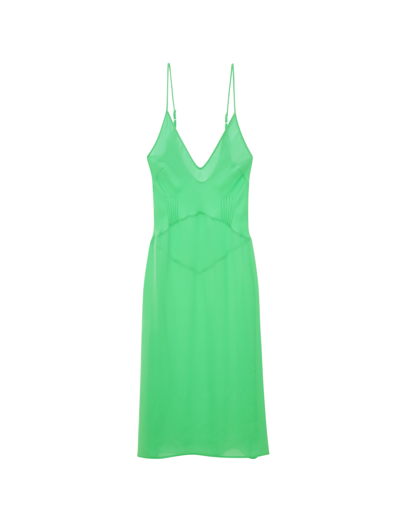 The silk cadel slip in bright green.