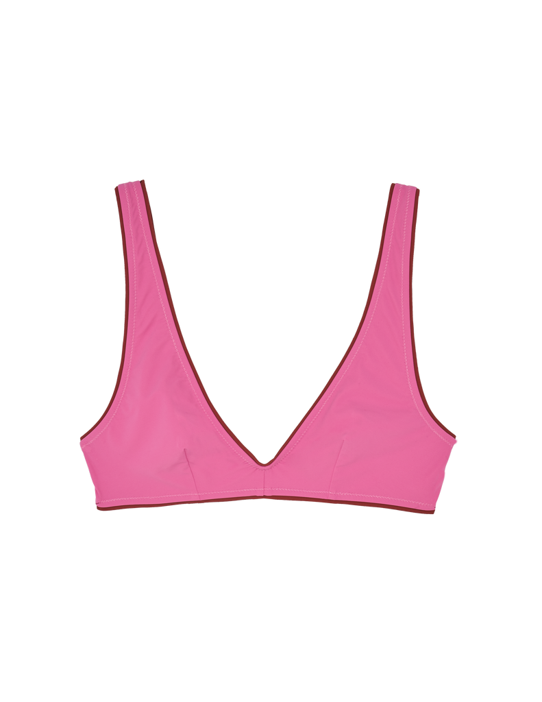 Flat image of the pink bikini top